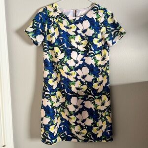 J. Crew Floral Midi Dress - Blue and Pink